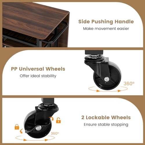 Extendable 3-Piece Dining Table Set with Stools & Wine Rack Walnut Black