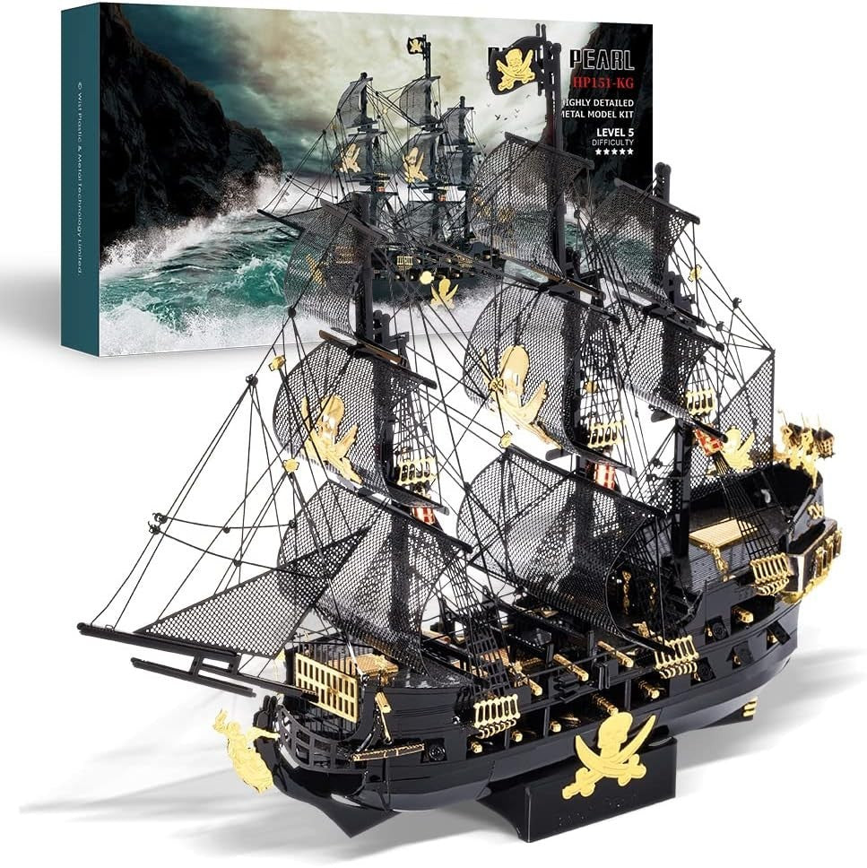 3D Metal Pirate Ship Puzzle Model – Durable DIY Craft for Adults & Teens