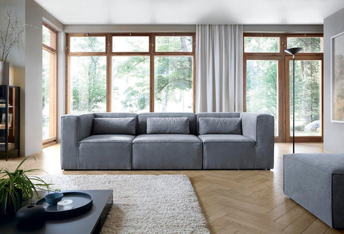 4 Seater Modular Sofa Dark Grey Cord Chenille | Modern, Space-Saving, Comfy