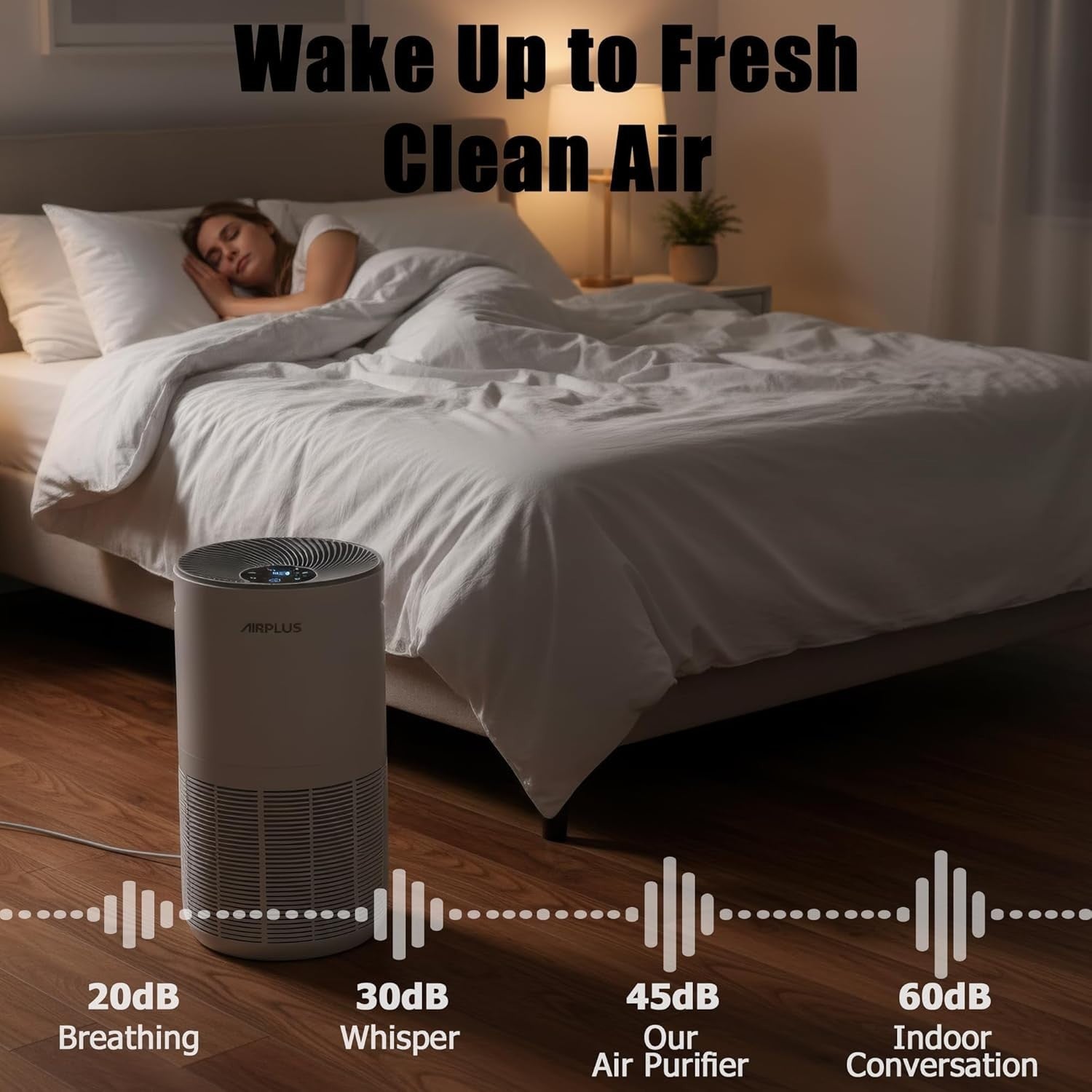 HEPA Air Purifier Large Room 1733ft² Quiet Sleep Auto Child Lock