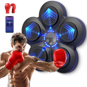 Music Boxing Machine Bluetooth LED Wall Pad Training Blue Lights Black