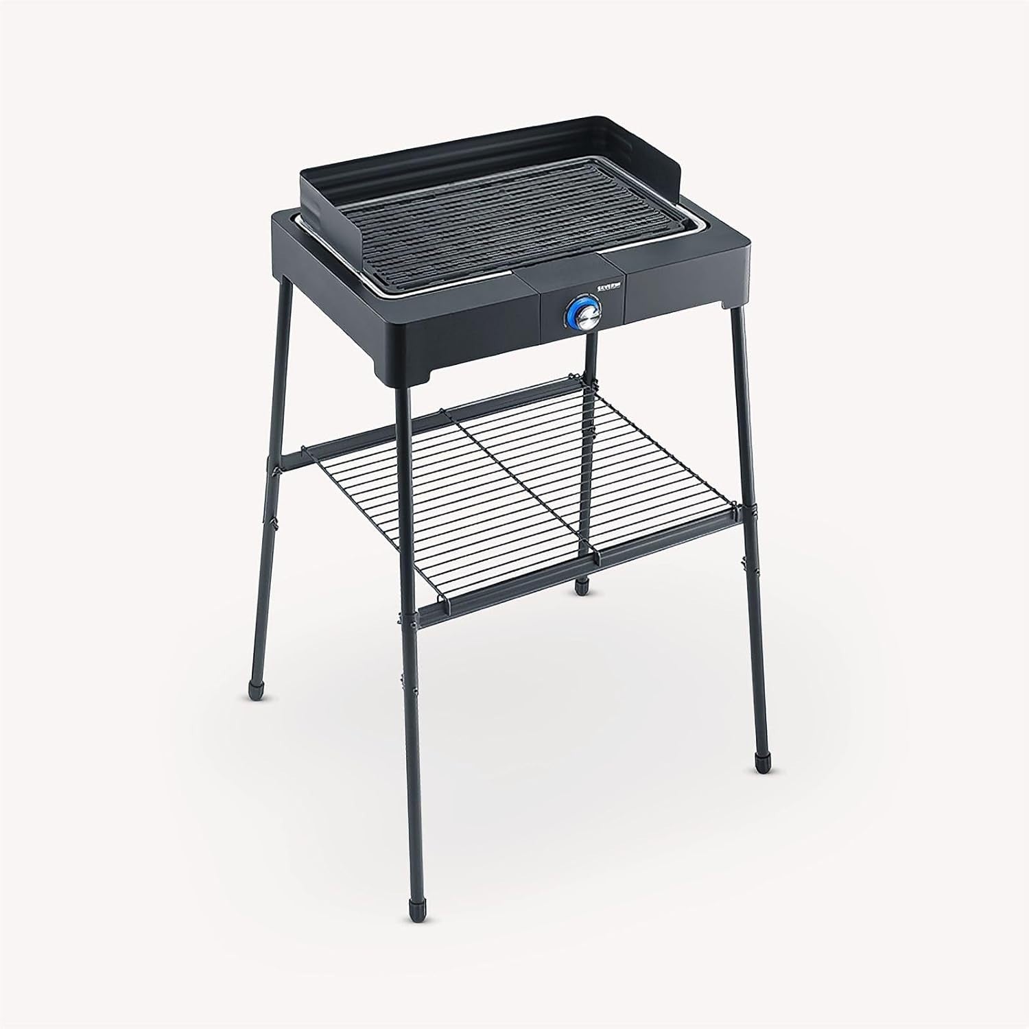 Electric Standing BBQ Grill Indoor Outdoor Smokeless Adjustable Heat Easy Clean