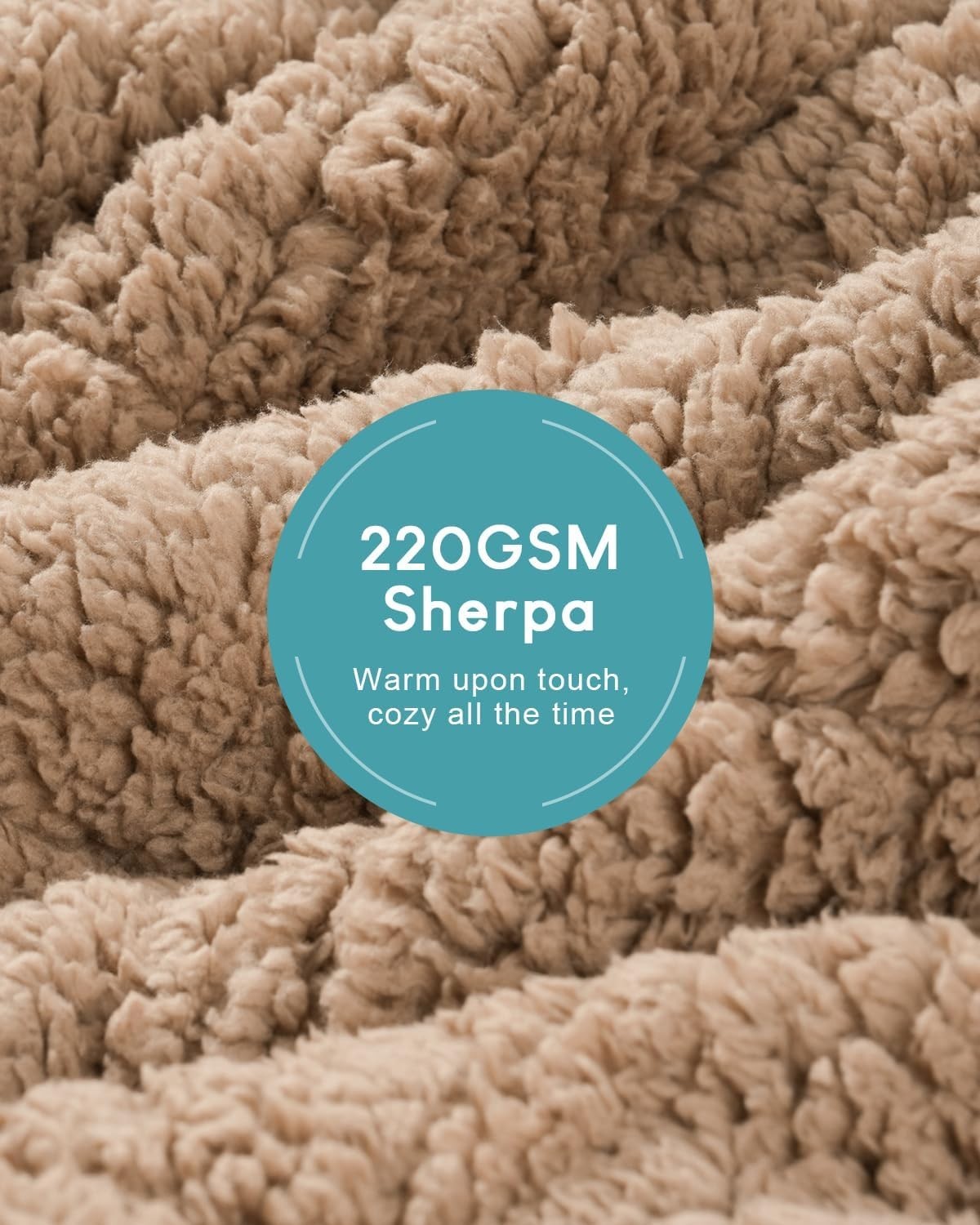 20lb Sherpa Weighted Blanket 60x80 Cozy Thick Khaki