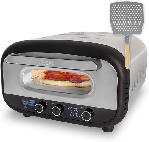 Indoor Electric Pizza Oven 450°C 32cm Stone Maker Dual Heat Timer LCD Display