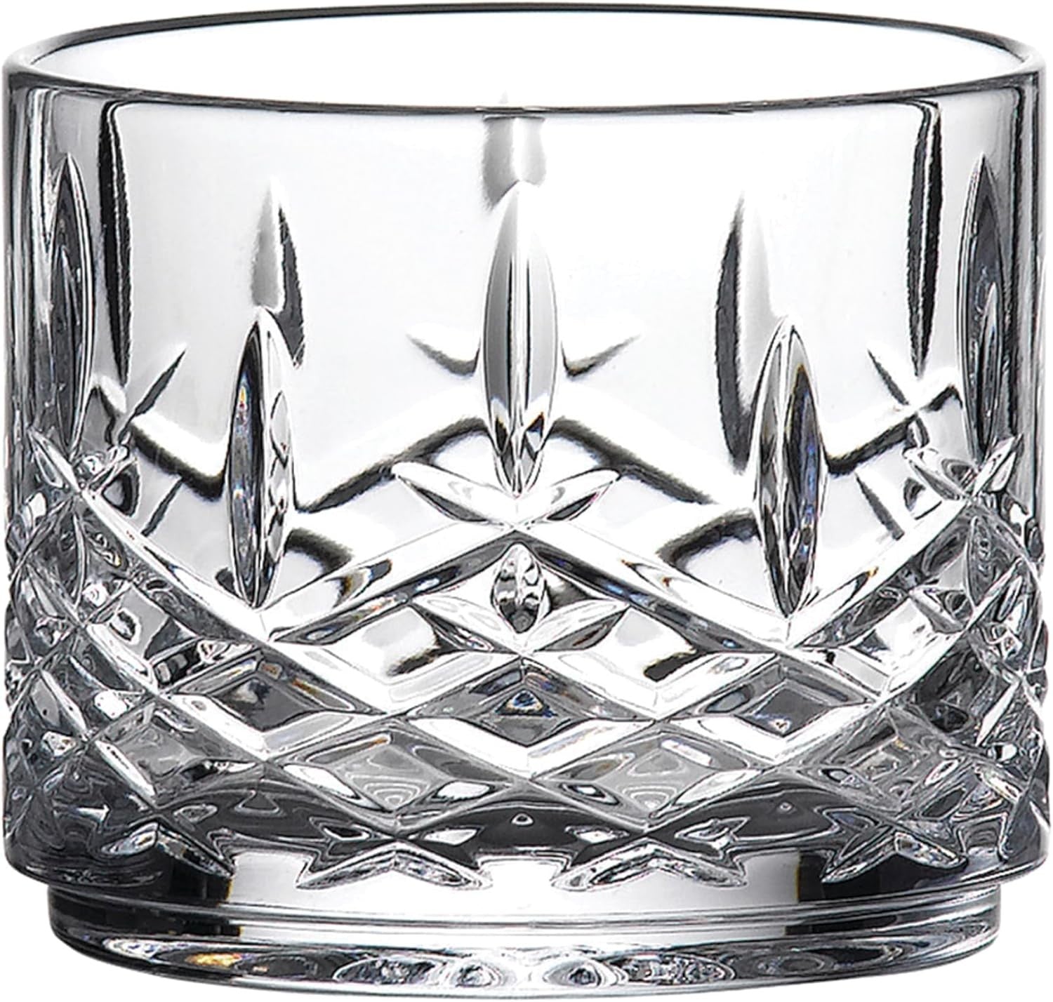 Crystal Stacking Whiskey Decanter & Tumbler Set Elegant Cut Glass Design