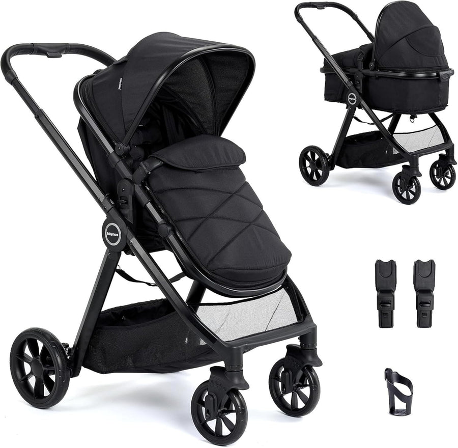 2 in 1 Baby Pram Pushchair Lightweight Foldable Carrycot 22kg