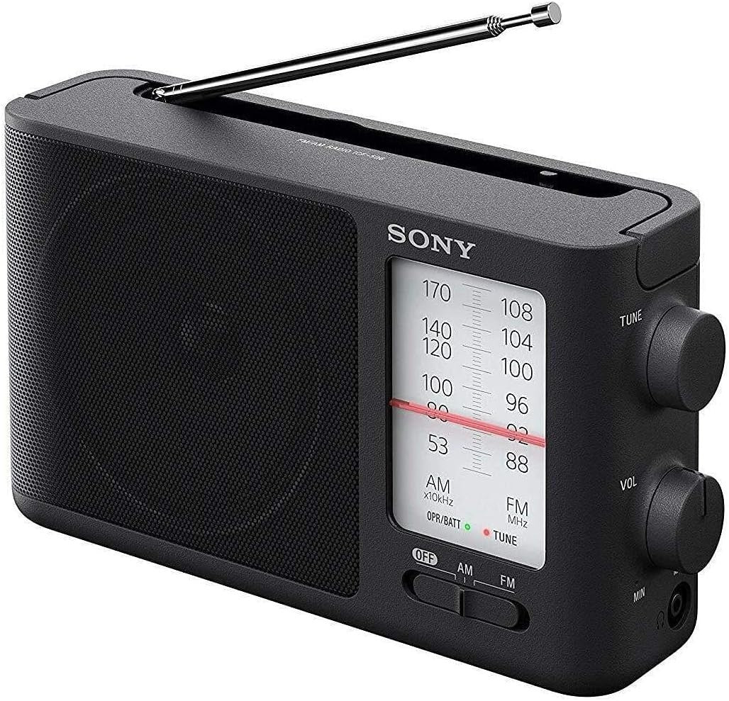 Portable AM/FM Analog Radio Battery AC Power Headphone Socket