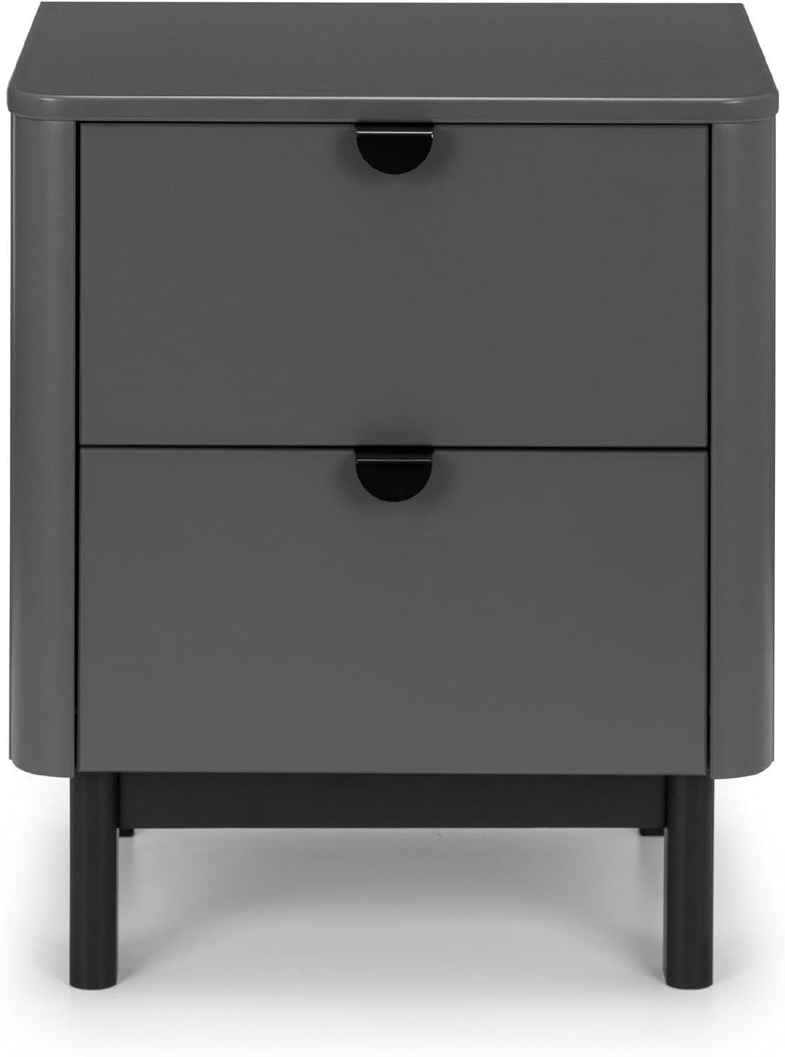 Modern Grey 2 Drawer Bedside Table – Sleek Wooden Nightstand Storage Unit