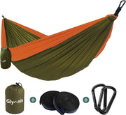 Portable Double Camping Hammock with Heavy-Duty Straps, Lightweight Nylon