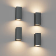 Waterproof Anthracite Outdoor Wall Lights, Modern Up-Down GU10 Sconces 4 Pack
