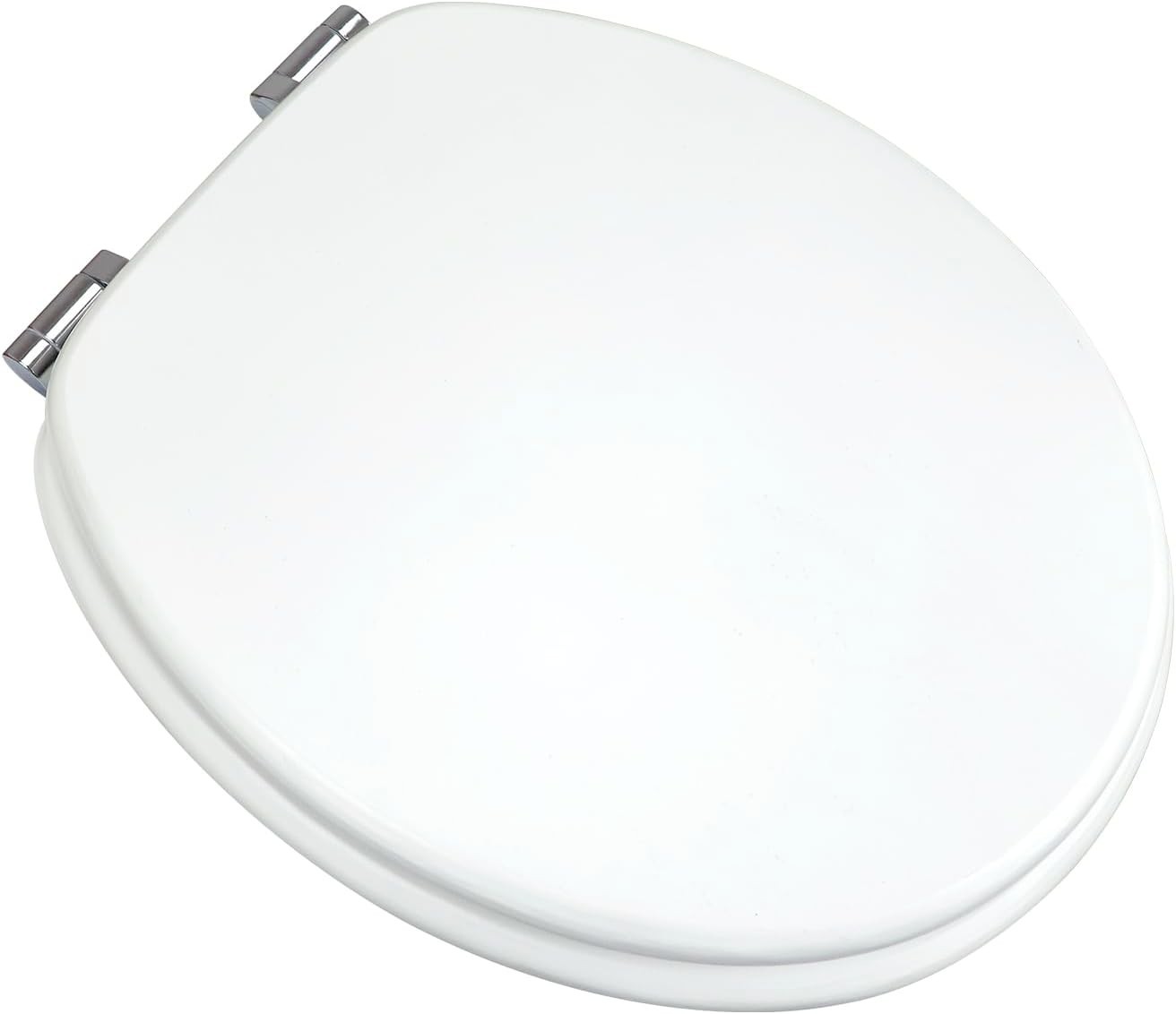 Plywood Wooden Toilet Seat Soft Close Solid Wood Lid Easy Clean Metal Hinges