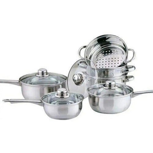 3pcs Stainless Steel Saucepan & 3 Tier Steamer Set – Induction Cookware Pots
