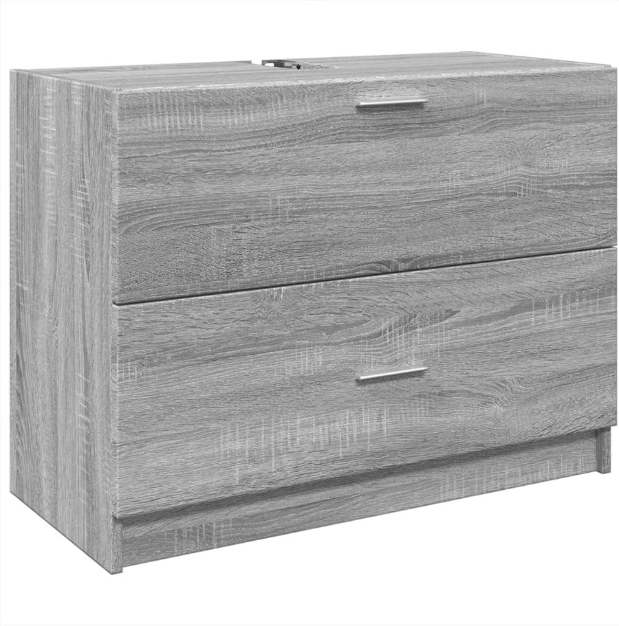 Grey Sonoma Bathroom Sink Cabinet 78x37x59cm Modern Under Sink Vanity Storage