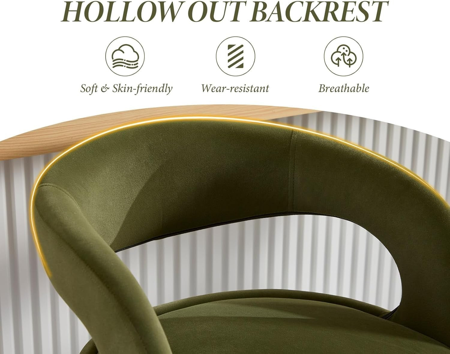 Adjustable Green-2Velvet Bar Stools Set of 2 Swivel Kitchen Counter