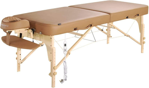 71cm Heated Massage Table Memory Foam Portable Spa Bed Folding Therapy Couch