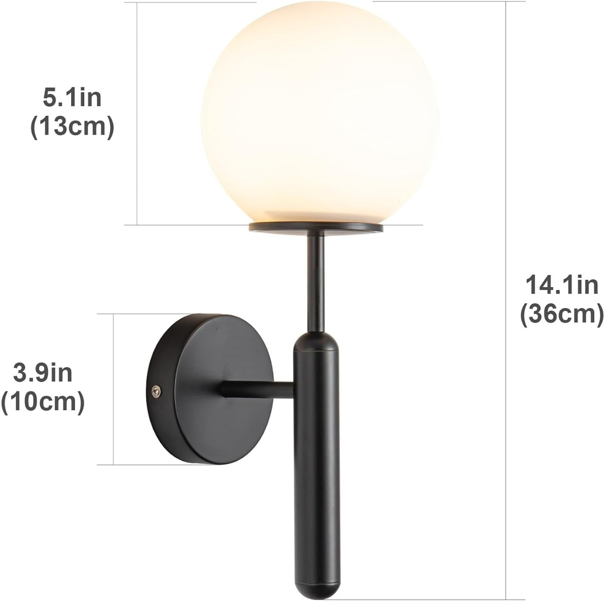 Battery Operated Black Brass Wall Sconces with Remote & Dimmable Glass