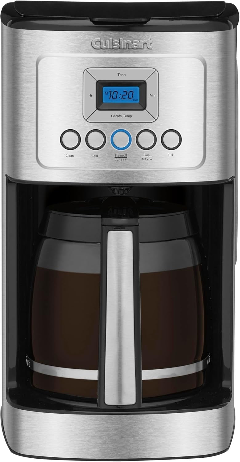 14 Cup Programmable Coffee Maker Glass Carafe Hot Brew Strength Control Steel