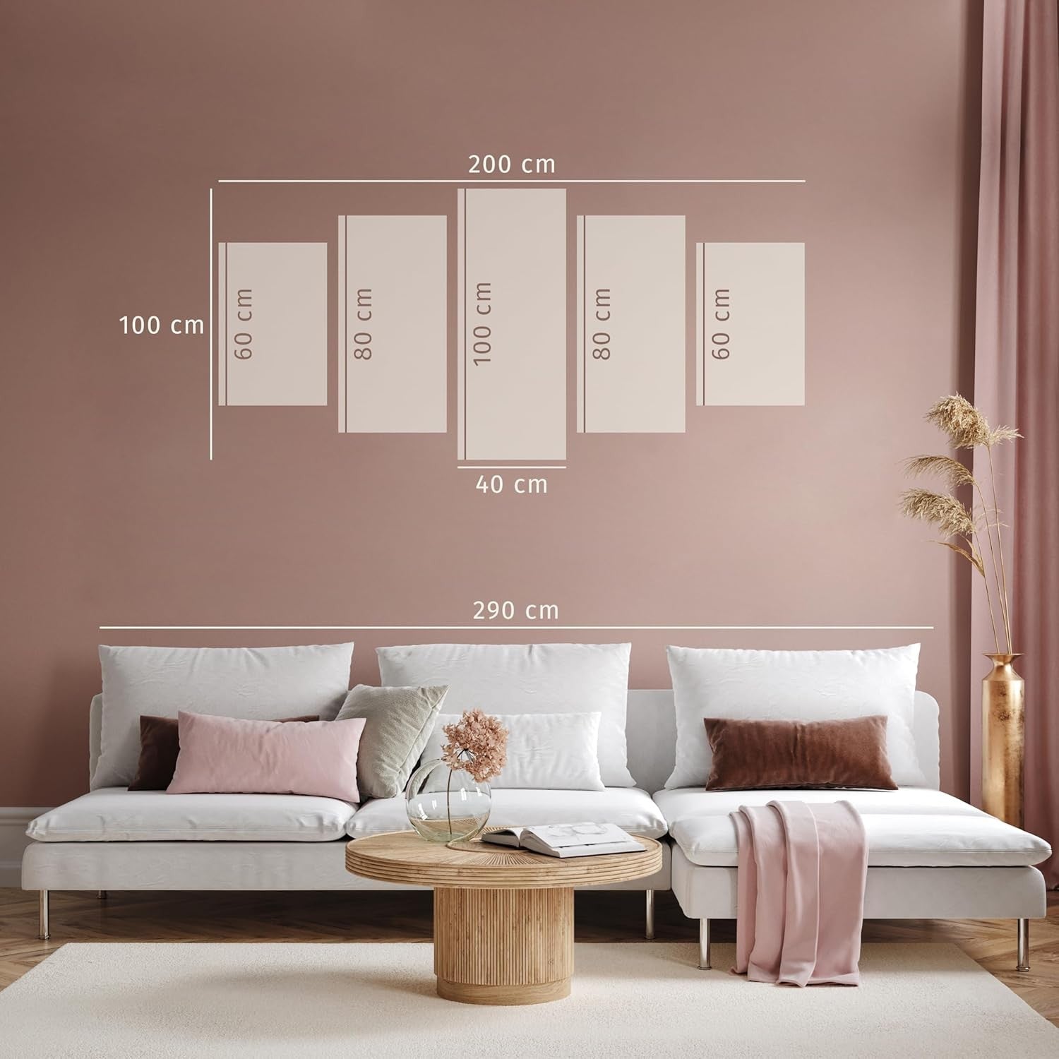 5-Piece Acrylic Glass Wall Art Modern Abstract Flower Home Decor