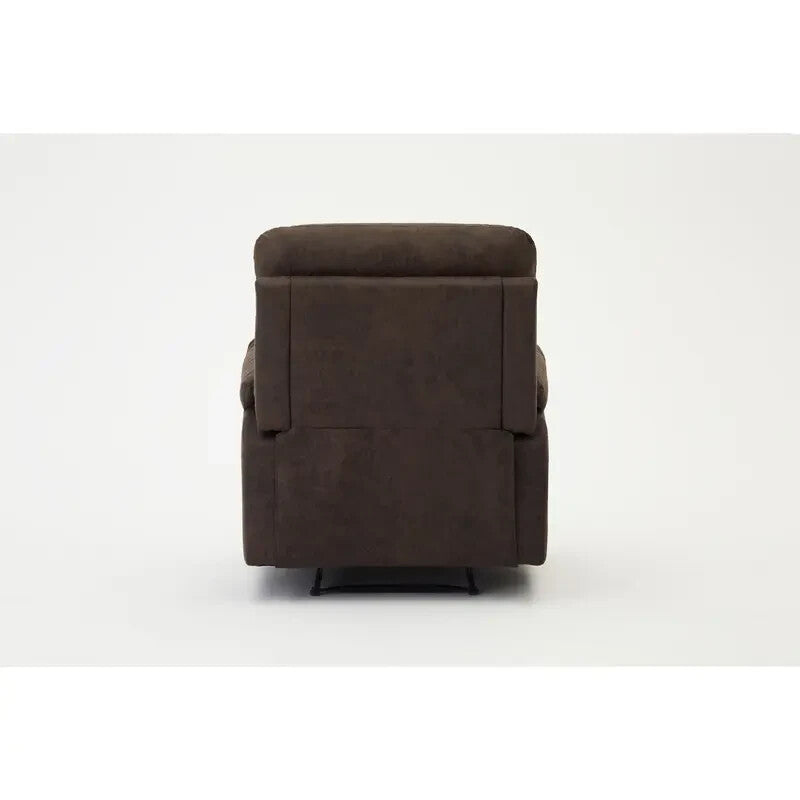Brown Manual Recliner Armchair Air Leather Padded Sofa Chair Lounge