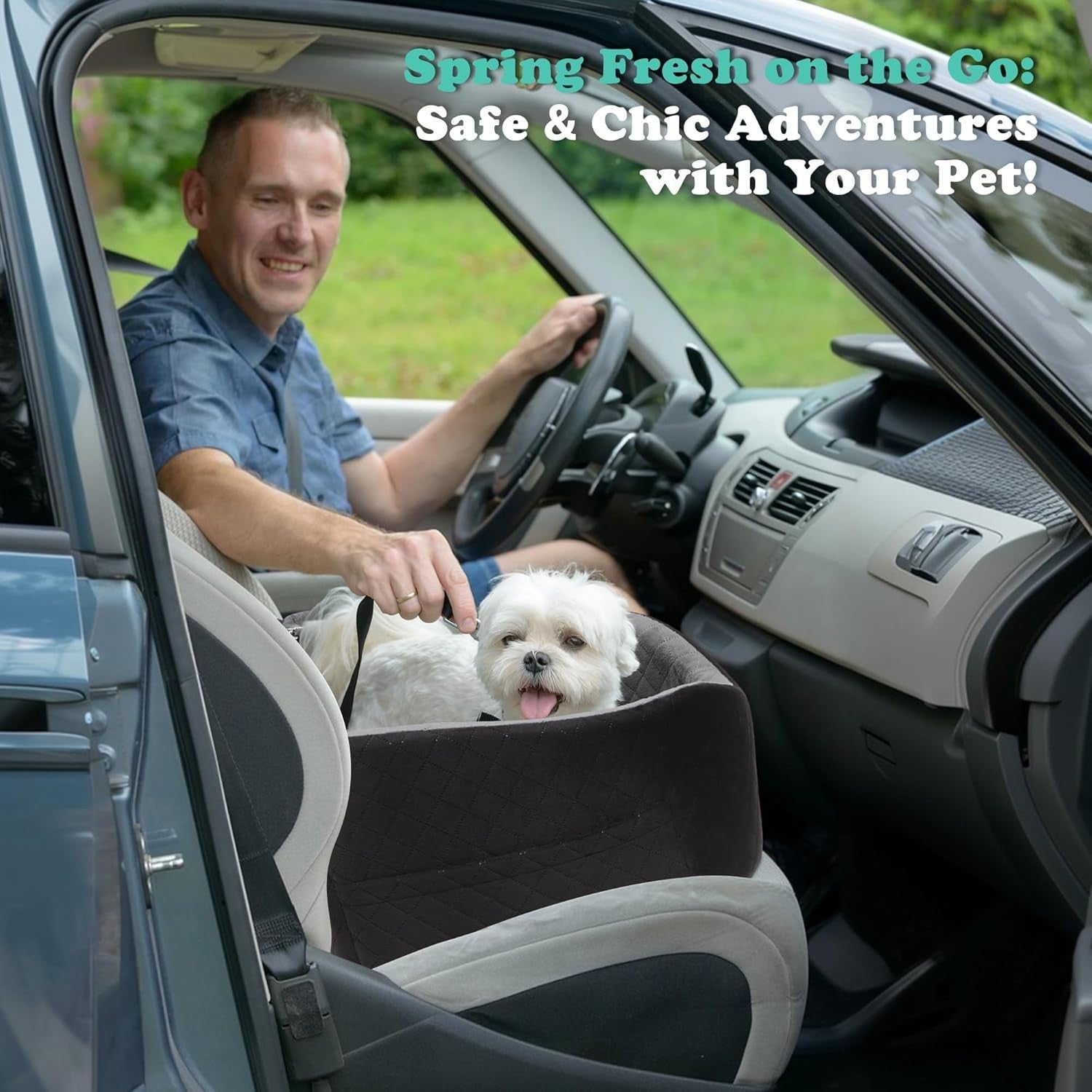 Memory Foam Dog Car Seat Booster Travel Bed Washable Pet Carrier 30lb