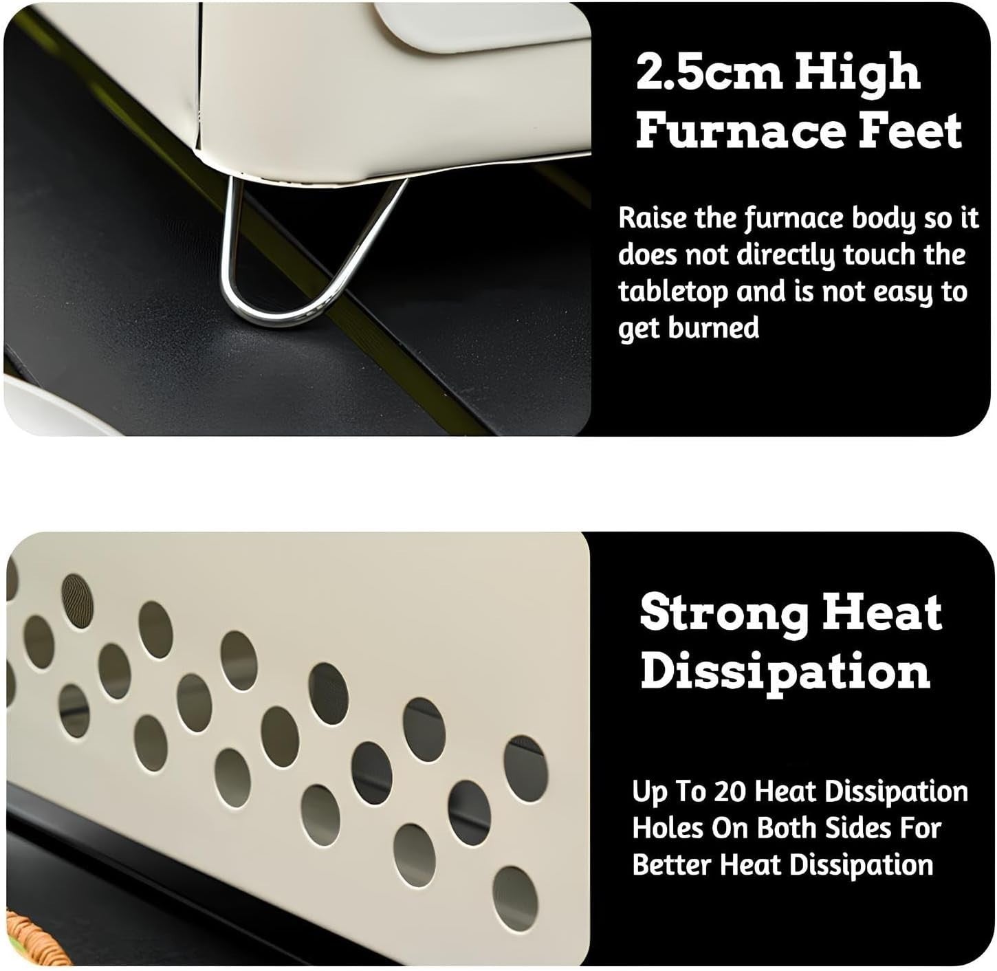 Portable Tabletop Charcoal Grill Stainless Steel Compact BBQ Oven for Camping