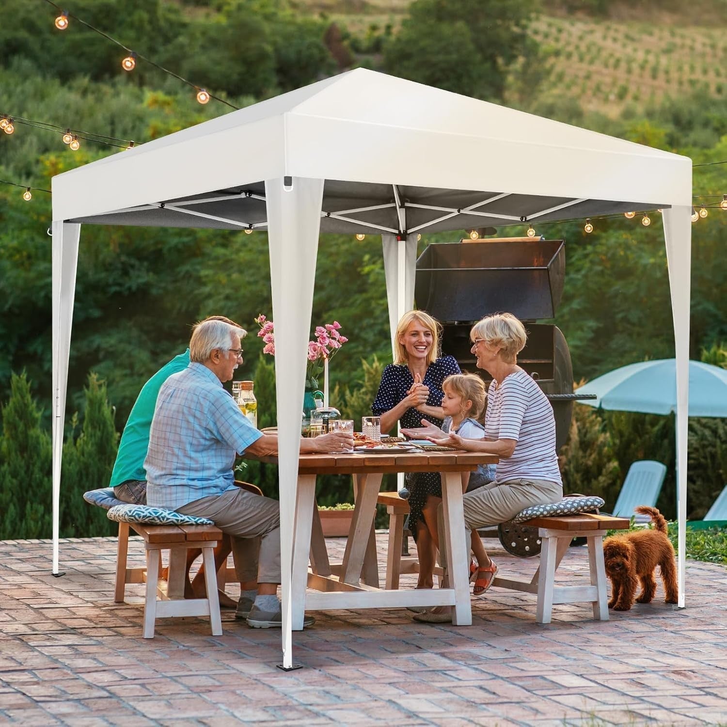 3x3M White Pop Up Gazebo with Sides Waterproof Garden Party Tent Outdoor Canopy