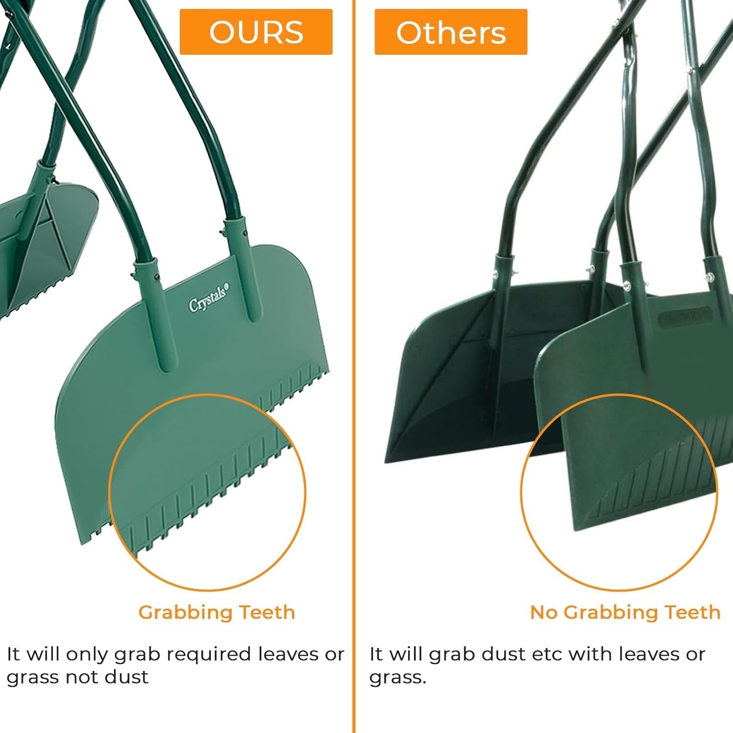 65L Steel Garden Wheelbarrow & Green Silver Cart with Leaf Grabber & 100 kg Load