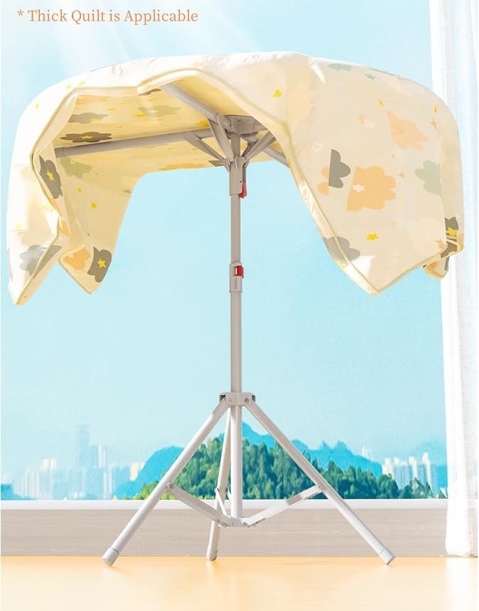 Adjustable Clothes Airer Tripod Drying Rack Indoor Outdoor Folding Stand