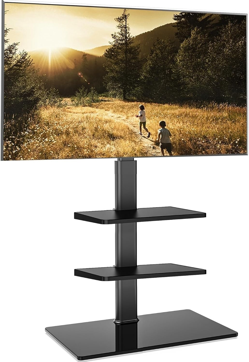 Tall TV Stand 32-60" Floor Mount Swivel Bracket Shelves VESA 30kg
