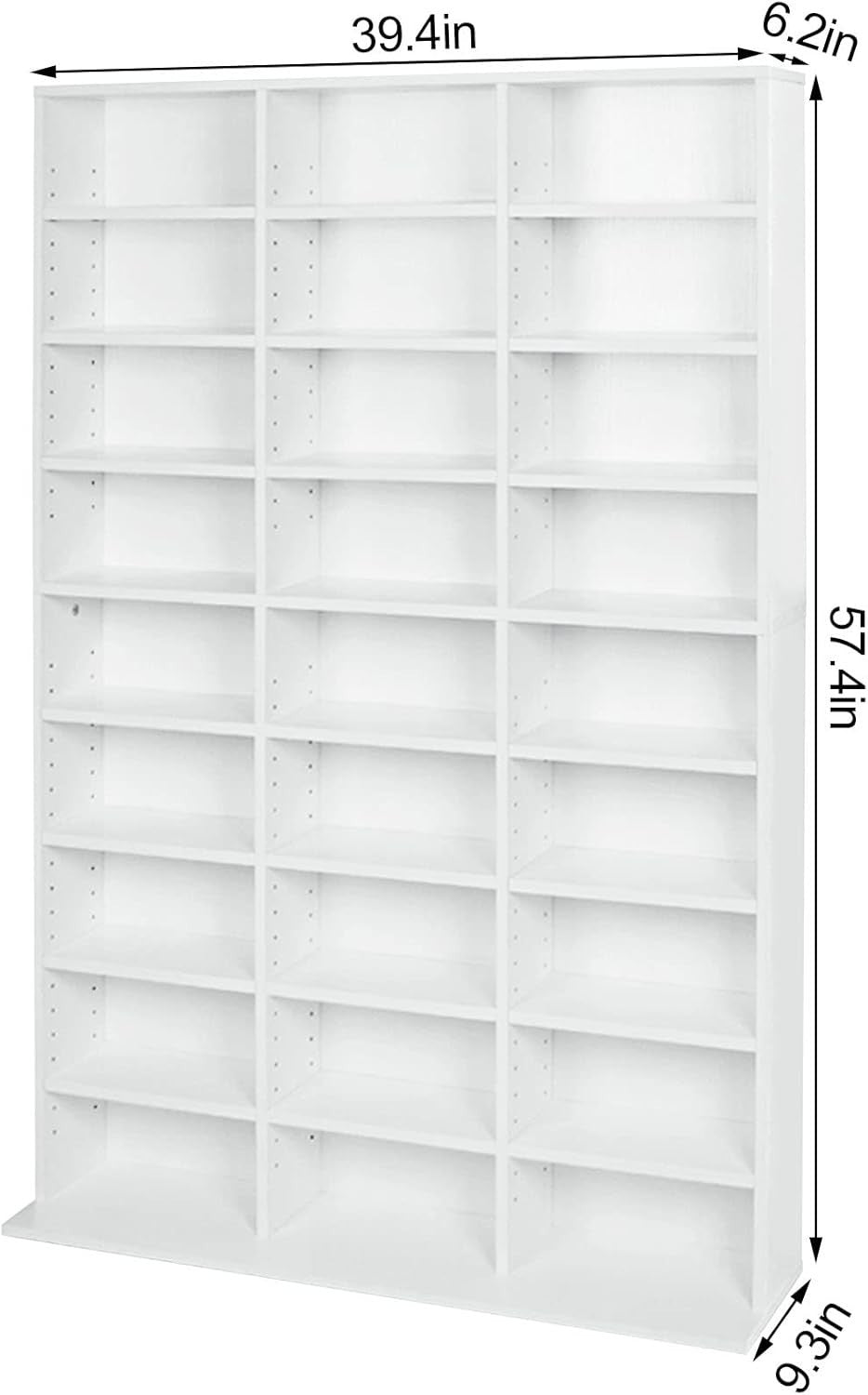 Media Storage Bookcase 837 CD Adjustable Shelves Blu Ray Game Rack