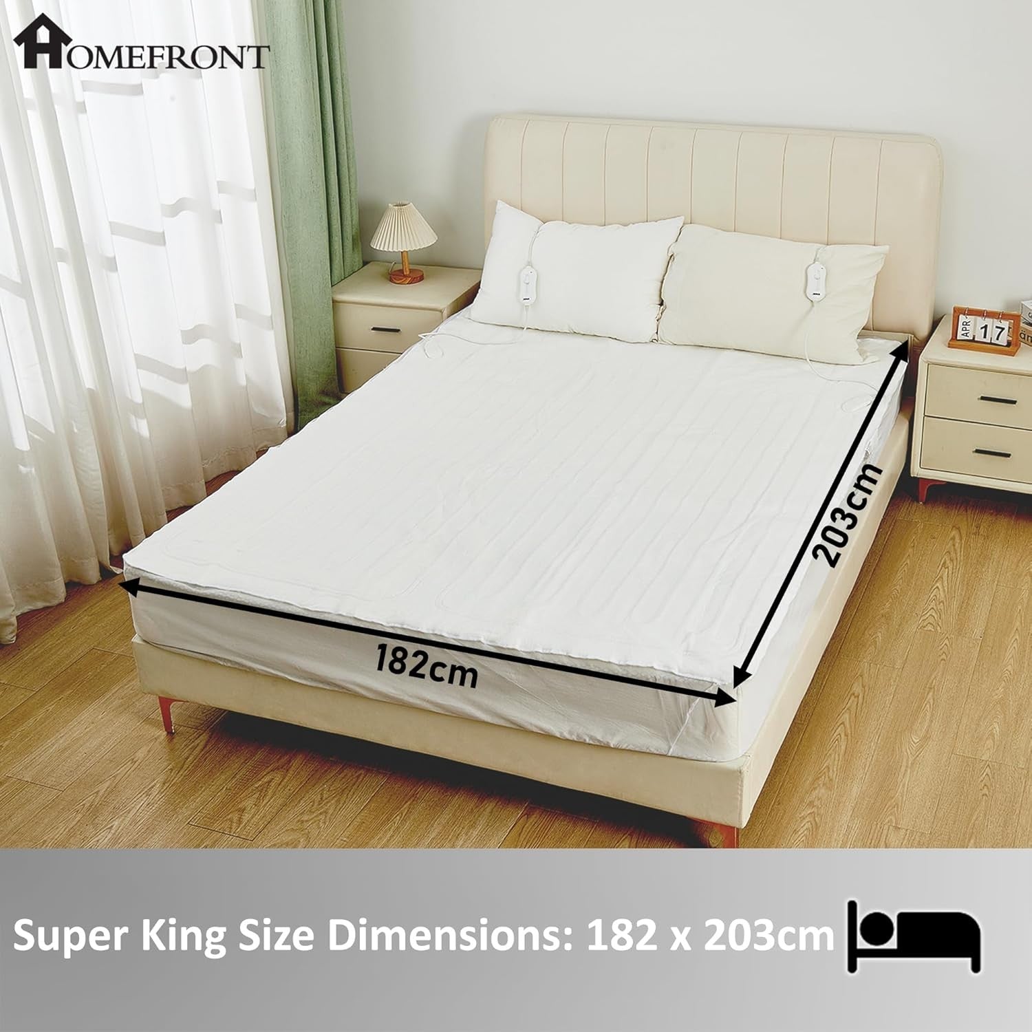 Super King Electric Underblanket Dual Control Fitted Mattress Cover Fast Heat