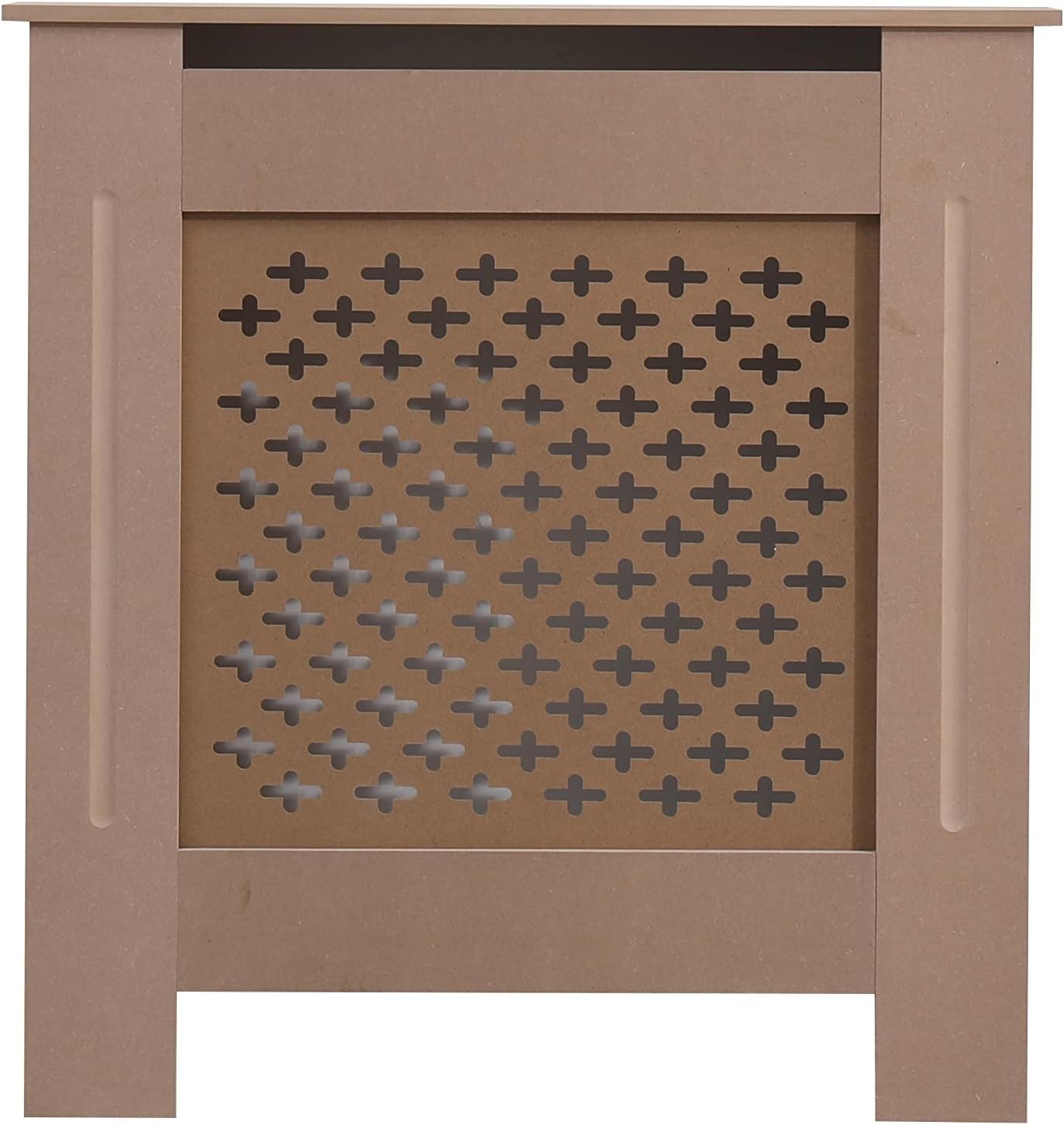 Small Unfinished Radiator Cover | Natural MDF Cabinet with Small Pattern Grill