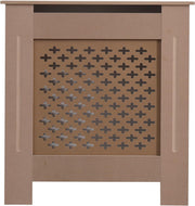 Small Unfinished Radiator Cover | Natural MDF Cabinet with Small Pattern Grill