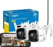 2 Pack 2K Outdoor Security Cameras Wired AI Detection Night Vision