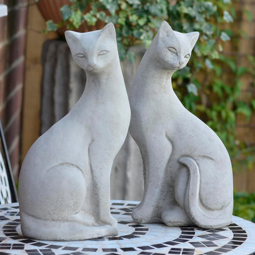 Siamese Cat Garden Statue – Weather-Resistant Stone Ornament for Home & Lawn