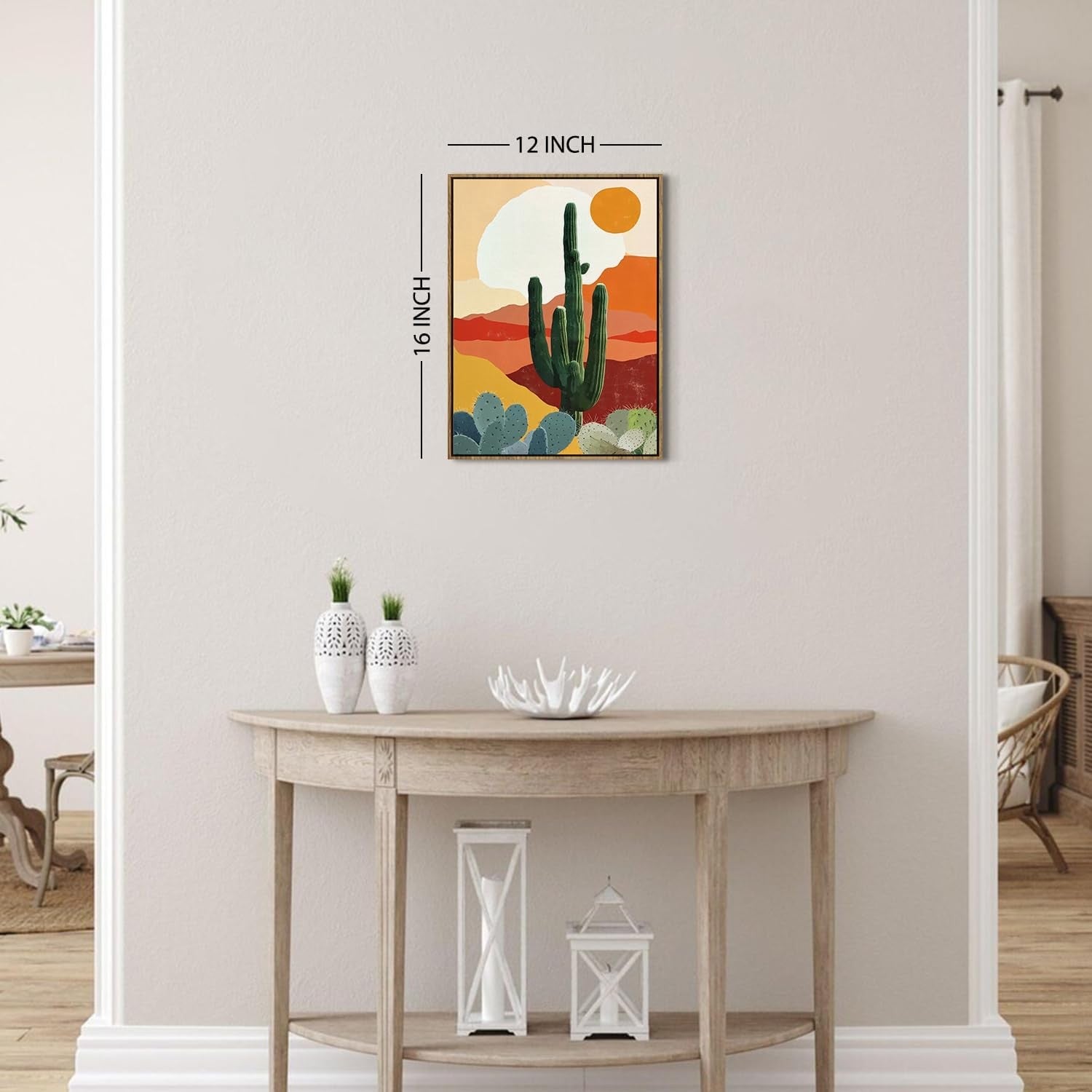 Framed Boho Canvas Wall Art 30x40cm Sunset Desert Print