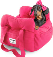 Puppy Car Booster Seat Pet Travel Carrier Bed Safety Leash Pink 20lb