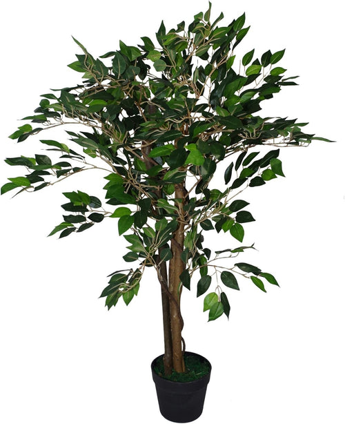 90cm Dark Green Ficus Artificial Tree Realistic Indoor Home Office Decoration