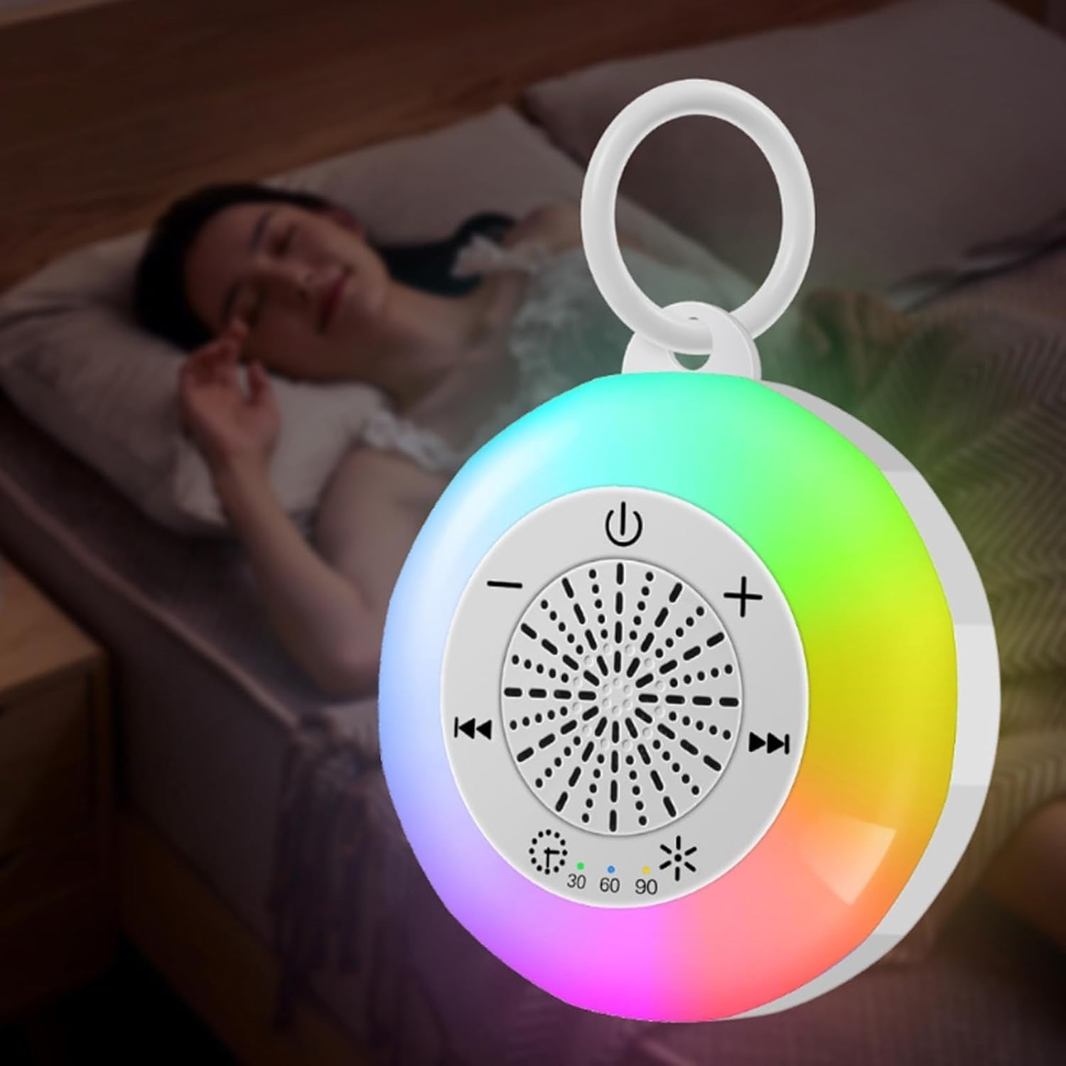 Portable White Noise Machine 22 Sounds Night Light Baby Kids Adults Sleep