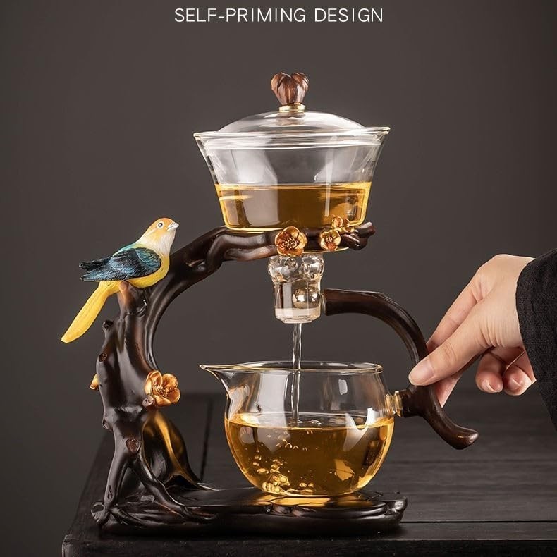 Semi Automatic Glass Teapot 300ml with Infuser Kung Fu Tea Maker