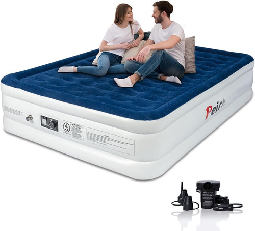 King Air Mattress Double Bed Built-In Pump Quick Inflate 203x152x46cm