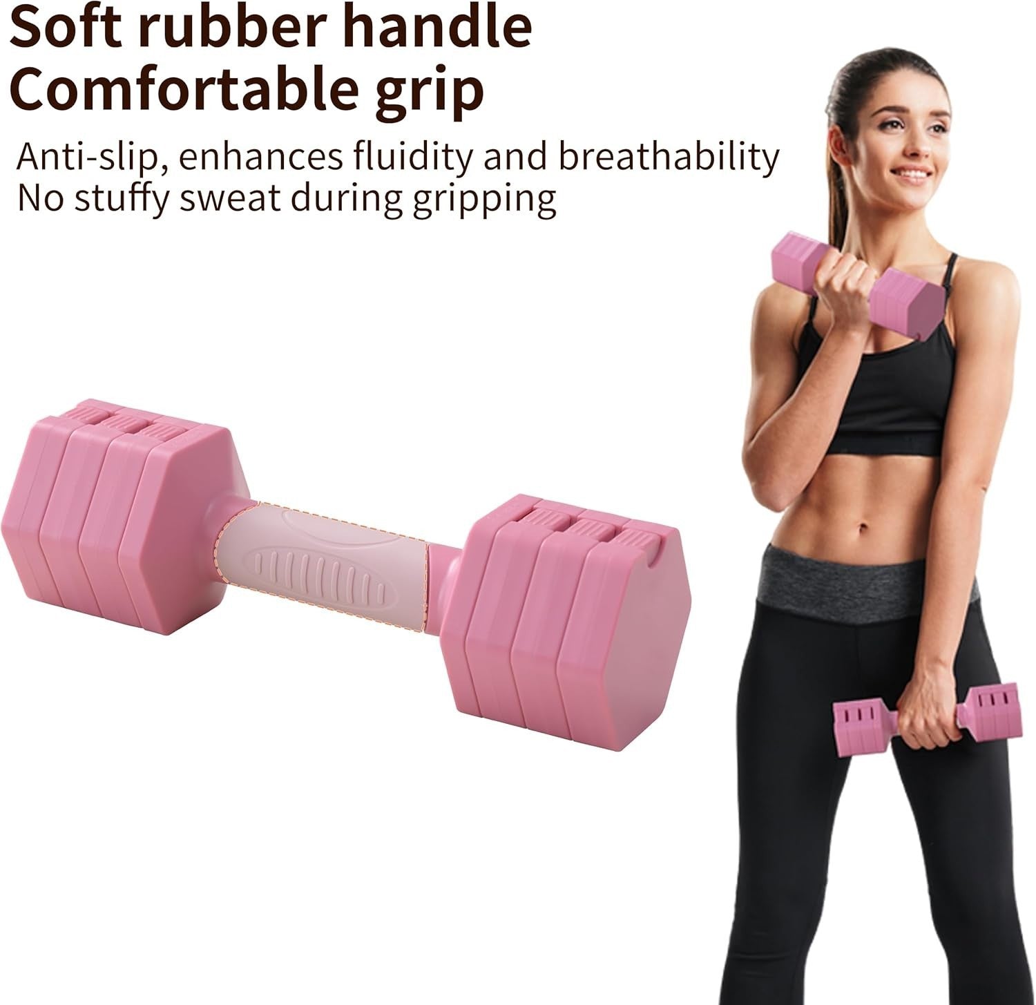 5.5lb Swing Dumbbell Adjustable Dial Weight Non Slip Home Training