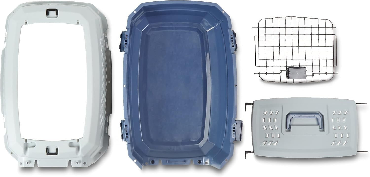 Durable Hard-Sided Pet Carrier with Two Doors & Top-Load Design 58x38x33cm