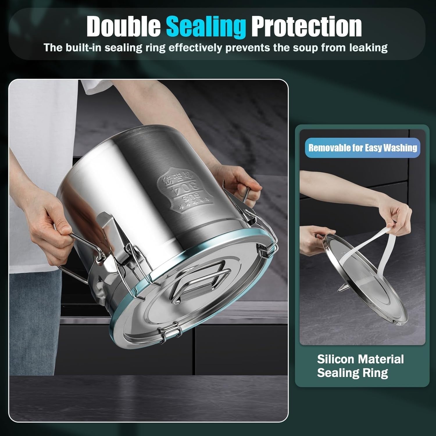 12L Stainless Steel Airtight Rice Grain Storage Bin