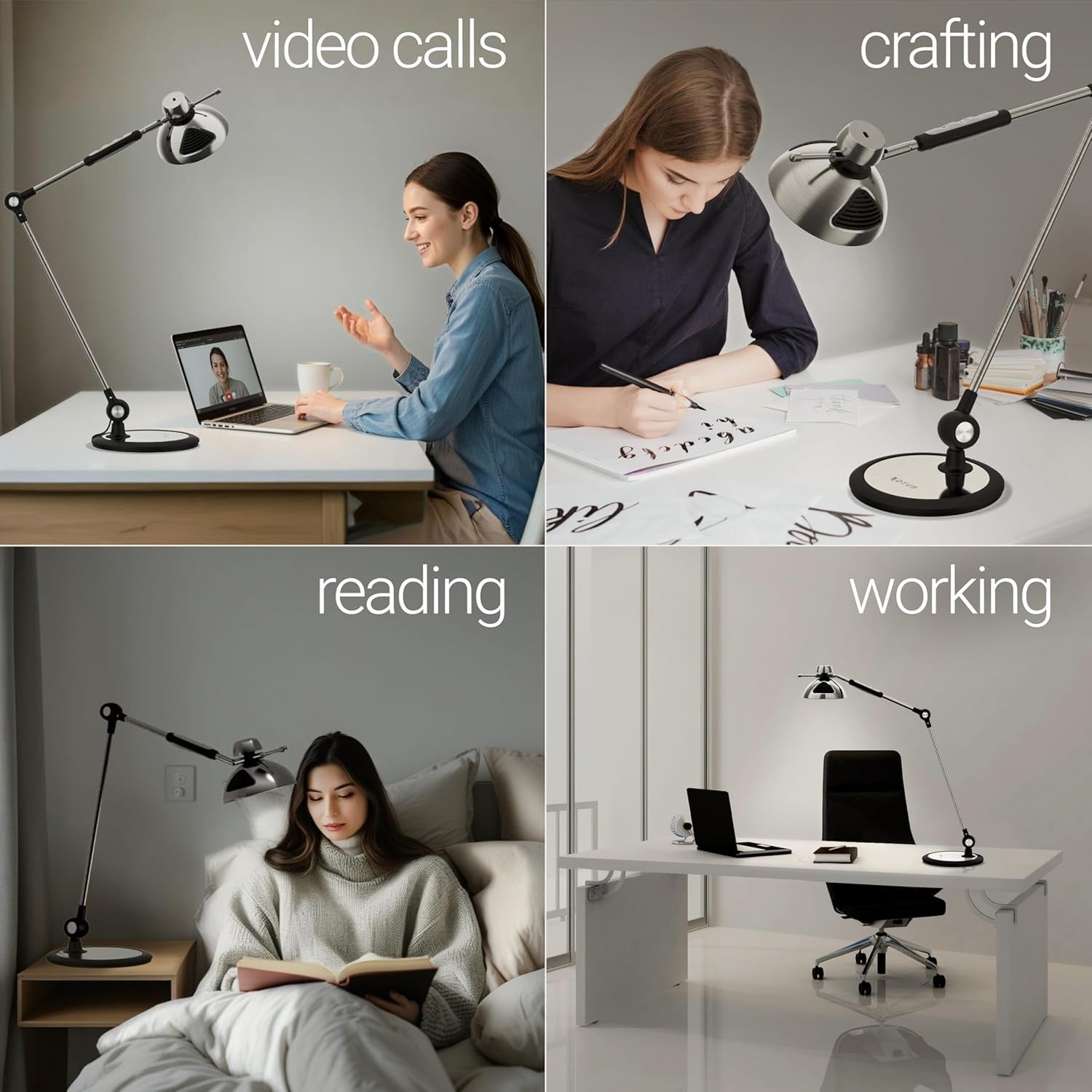 LED Desk Lamp with Gesture Control, Adjustable Brightness & Color Modes