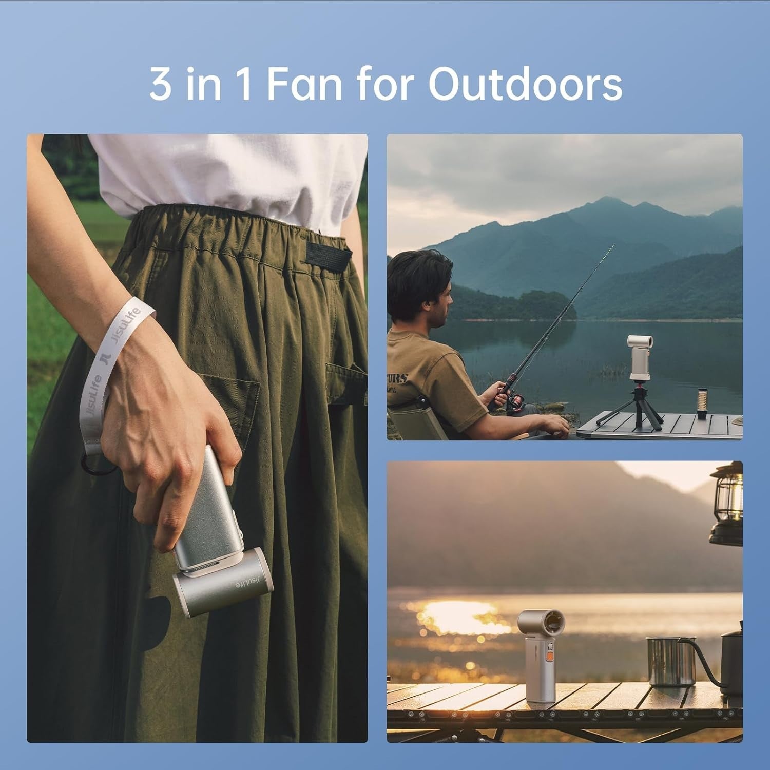 Portable Handheld Turbo Fan Grey 100-Speed Rechargeable Mini Cooling Fan 9000mAh