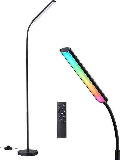 RGB LED Floor Lamp Remote Dimmable Gooseneck Standing Reading Light