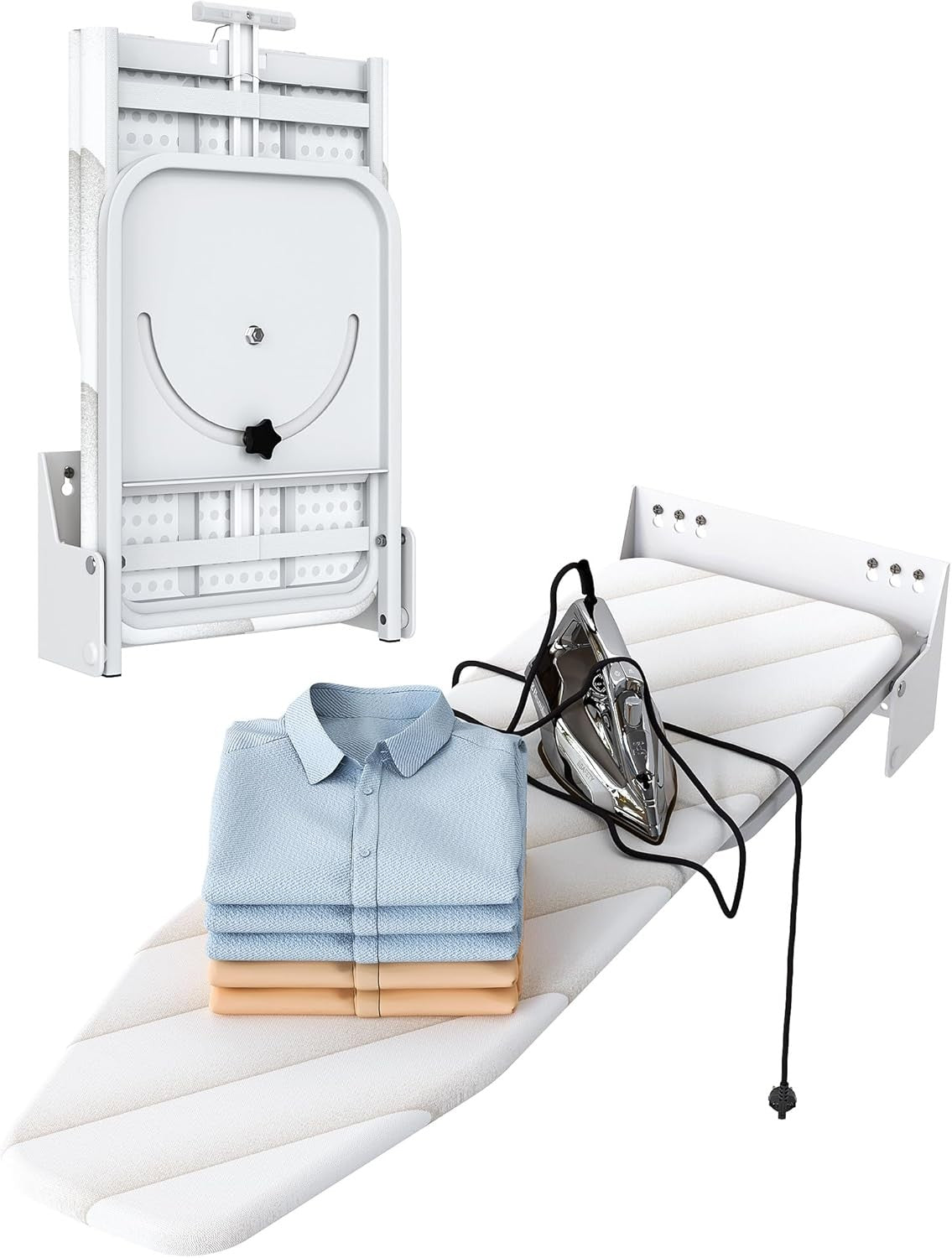 Wall Mounted Ironing Board 180° Swivel Fold Away Space Saving 95x33cm