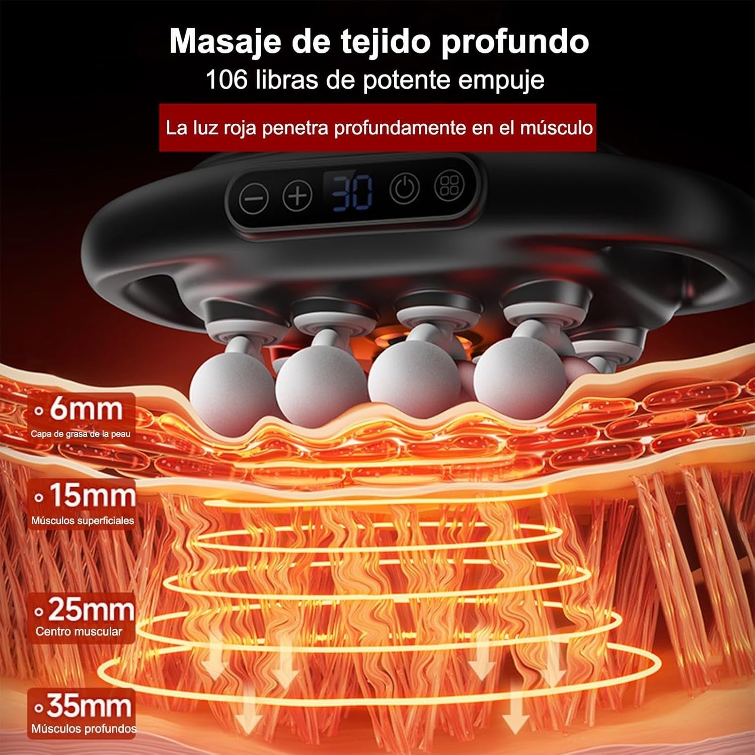 16 Head Deep Tissue Massage Gun Large Area Muscle Relief 30 Speeds Quiet