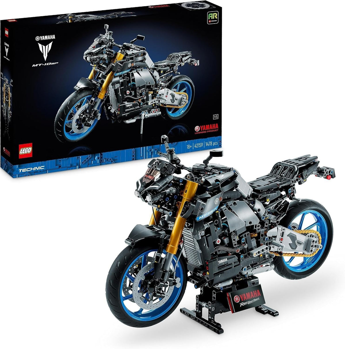 Motorbike Model Kit 1478pcs | 4-Cyl Engine | AR App | Display Gift Set